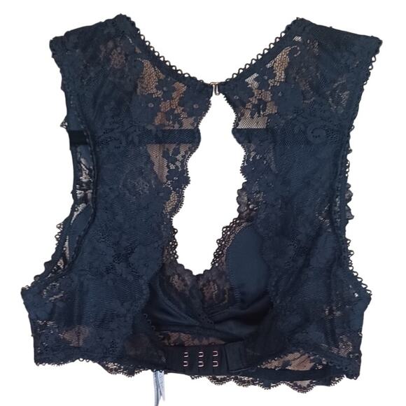 Victoria's Secret Dream Angels Black Velvet Lace Bralette Women's Small Gothic - Picture 2 of 12